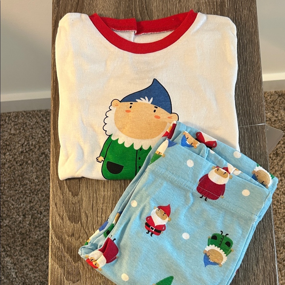 Adorable Elf Kids Pajama Set - White and Light Blue